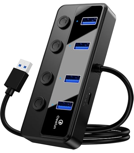 Amazon.co.jp: スイッチ付き4ポートUSBハブ ブラック PC-SH4PP1-K