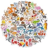 Bigqin 100枚 ステッカー ノートパソコン用デカール 動物ステッカー防水シール落書きペーパー手帳パックスーツケース 車 バイク ヘルメット スケボー ギターなどに適用