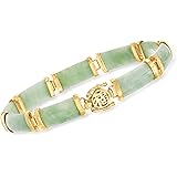 Ross-Simons Jade Good Fortune Bracelet in 18kt Gold Over Sterling