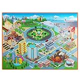 Amiu 交通道路地図 クロールマット 120CM 防水 折りたたみ可能 クライミングマット おもちゃ