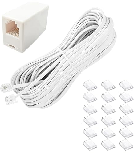 Amazon | 電話線 モジュラーケーブル 10m Tuguiyo 6極4芯 RJ11 6P4C