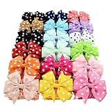 Tmalltide 6" 18 Colors Grosgrain Ribbon Tiny Boutique Hair Bows Alligator Clips For Baby Girls Toddl