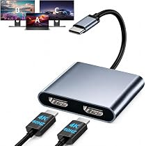 Amazon | USB C デュアル HDMI 変換アダプタ ハブ Type C マルチ