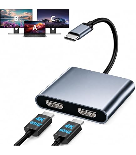 Amazon.co.jp: USB C デュアル HDMI 変換アダプタ hdmi 2つ MST Dual