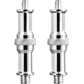 Selens 1/4"-3/8" オスネジ スピゴット 平らな部分がある コンバーター ダボ 変換アダプター 金属 撮影スタンド/三脚適用 2個セット | スタジオライトスタンド/カメラ/ホットシュー適用
