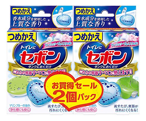 アース製薬 セボン タンクにおくだけ つめかえ フレッシュソープ&ムスクの香り 25g×2個パック