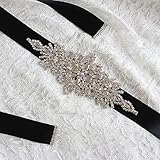 TOPmountain Dazzling Glas Kristall Strass Braut Gürtel Applique Sash Brautkleid Gürtel