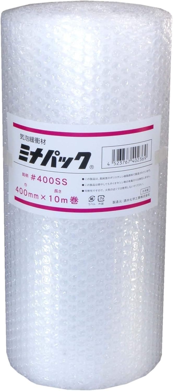 酒井化学工業 ミナパック 緩衝材 #400SS 400mm×10m 日本製 エアーキャップ ロール