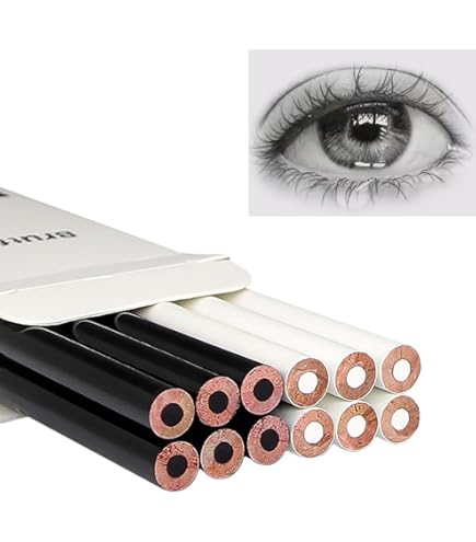12-Pack Black & White Colored Pencils - 2B Oil-Based Wooden Pencils For Drawing & Sketching