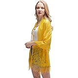 RIIQIICHY レディース 花柄 レース メッシュ パーティー プロム ウェディング ショール スカーフ フリンジ付き