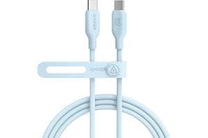Anker 543 エコフレンドリー USB-C & USB-C ケーブル 植物由来素材 240W 急速充電 iPhone 16 / 15 MacBook Pro iPad Pro iPad Air 5 Galaxy S24 各種対応 (1.8m ブルー)