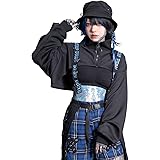 [エーシーディーシーラグ] HELL クロップドジャケット ACDC RAG 原宿系 ファッション ユニセックス ネイビー
