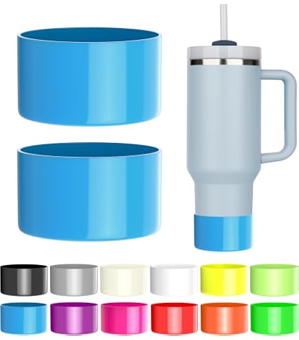 2-Pack Silicone Cup Boots For Stanley & Owala Tumblers - Fish Scale Bottom Protector, Fits 20-40oz, Purple