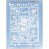 un doudou 日本製 ベビー 綿毛布 ブランケット 85×115cm Disney ベビープー＆フレンズ 綿100% ジャガード織り サックス NZ1335-SA