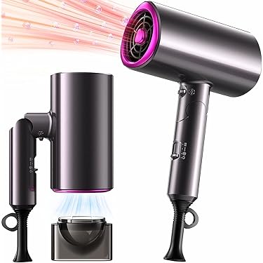 ★❣️大特価❣️ヘアドライヤー 大風量 グレー 速乾 静音 LEDライトリング ☆ヘアドライヤー 大風量 グレー 速乾 静音 LEDライトリング