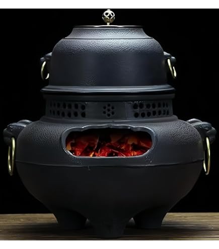 Amazon | 日本製 茶道具 茶釜 炭型ヒーター・IH調理器具・炭火