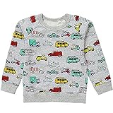 KISBINI ベビー Tシャツ 長袖 男の子 子供服 ボーイズ 綿 車柄 可愛い 春 秋 冬 2-7歳 (3T, グレー)