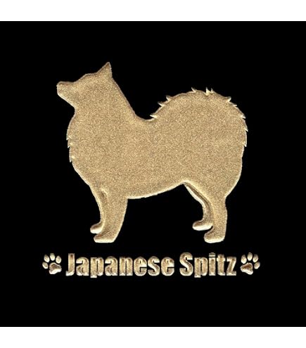 Amazon | スピッツ 犬 ステッカー プレミアム シルエット グレー L