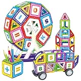 WTOR 知育玩具　磁石ピース 105ピース　マグネットおもちゃ モデルDIY 磁石付き積み木 立体 パズル 図形つみき 子供用 磁石　積み木 創造力と想像力を育てる お誕生日、進学お祝いプレゼント 