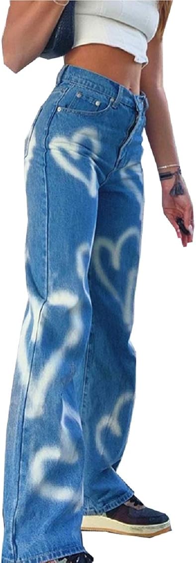 Denim Jeans Zipper Casual Bottoms 