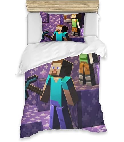 Amazon｜Minecraft バトル コットン 掛け布団カバーセット｜寝具カバー