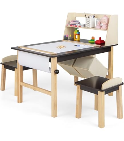 幼児用テーブル、チェア Amazon.co.jp: CHIIRAKU キッズテーブルと4チェアセット 子ども机と