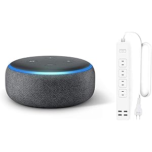 Echo Dot 第3世代 - スマートスピーカー with Alexa、チャコール + Meross WiFi スマート電源タップ 4個口+4USB