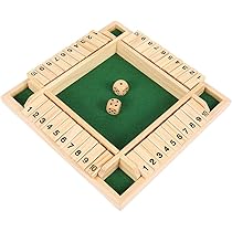 木製ボードゲーム 2-4人用 Amazon.co.jp: Shut The Box 木製ボードゲーム サイコロ10個付き