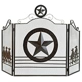 Gifts & Decor風化素朴なTexas Lone Starメタル暖炉スクリーン