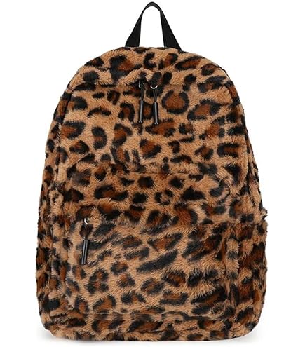 Amazon.co.jp: Gediio ヒョウ柄 リュック ぬいぐるみ もこもこ 大容量