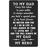TANWIH Dad Engraved Gifts Wallet Card Insert from Son, I'll Always Be Your Little Boy You'll Always Be My Hero, To My Dad Pre