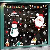 サンタの雪だるま祭りのシーンのレイアウトの壁のステッカー幼稚園の学校に貼られたガラスのドアのウィンドウステッカー