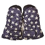 ベビーサイズ ミトン手袋 スノー手袋 防寒 雪用手袋 すべり止め付き 総柄 j-280004 1～2才用 ネイビー