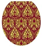 Toilet Tattoos TT-1038-R Rococo Wine and Gold Design Toilet Seat Applique, Round by Toilet Tattoos