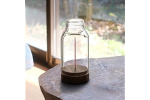 Incense Holder Ash Spill Proof Glass Wood Incense Holder Flower Base Clear