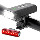 1200 Lumens Bike Lights Front and Back,3 LED USB Rechargeable Bicycle Light,Super Bright Bike Lights for Night Riding,Bike He