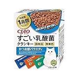【4個セット】 いなばペットフード CIAO すごい乳酸菌クランキーBOX かつお節バラエティ 20g×10袋