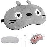 ホットアイマスク USB 電熱式ヒーター 安眠目元美顔器 温冷両用アイマスク タイマー設定 温度調節 蒸気 遮光 軽量 旅行 かわいい快眠グッズ 父の日 恋人 母 誕生日プレゼント 日語説明書 ギフトケース包装 (トトロ)