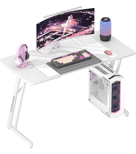 Amazon | ゲーミングデスク LEDライト付 PC パソコンデスク ゲーム