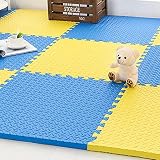 ジョイントマット 厚み2.5cm 子供 パズルマット 30cm 赤ちゃん おしゃれ サイドパーツ付 厚手 汚れ防止 人気 衝撃吸収 洗える プレイマット 滑り止め 子供部屋 24枚 イエロー+ピンク+ブルー+パープル