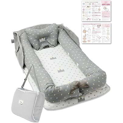 Amazon.co.jp: Luddy ベビーベッド 新生児 枕付き ベッドインベッド