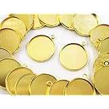 ミール皿　丸　ゴールド　20枚　 外径約22mm内径約20mm　レジン台　カメオ台　セッティング台　レジンアクセサリー　パーツ　ファイニエ　（AP0479）