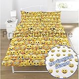 Emoji Multi Smiley Faces Double/US Full Duvet and Pillowcase Set [並行輸入品]