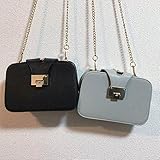 お財布ショルダー ショルダーバッグ ポーチ チェーン付き 肩がけ 小物入れ クラッチ (グレー)
