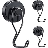 Homion【3個セット】マグネット フック ステンレス製 錆びない 磁石付き 垂直耐荷重30kg 水平耐荷重10kg 防腐食 冷蔵庫 玄関 キー ホルダー キッチン オフィス 浴室 お風呂 壁掛け用