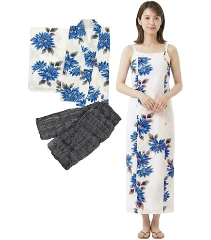 Amazon.co.jp: 夏色の向日葵しらべ藍 Dita オトナ浴衣 完売品 身丈(肩