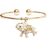Barzel 18K Gold Plated Crystal Charm Bangle