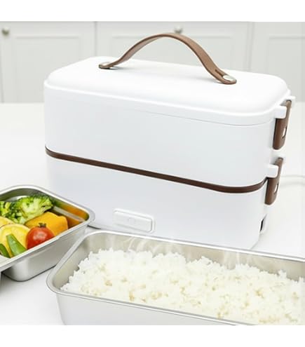 Amazon | Mangoton 2段式炊飯器 超高速弁当箱炊飯器 おかずとお米同時