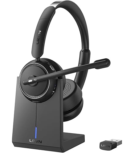 JLab Go Work Pop draadloze koptelefoon met microfoon - 50 uur speeltijd, Bluetooth koptelefoon voor PC en Laptop, meervoudige verbinding voor computer en mobiel, Lila