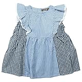 《春夏対応》 nico hrat(ニコフラート) 製品洗い加工済み 42/2天竺チェックボーダーチュニック 120cm/NV NO.B-270115